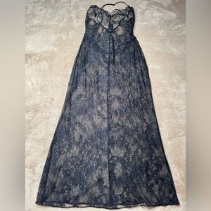 SKIMS Black Sheer Lace Slip